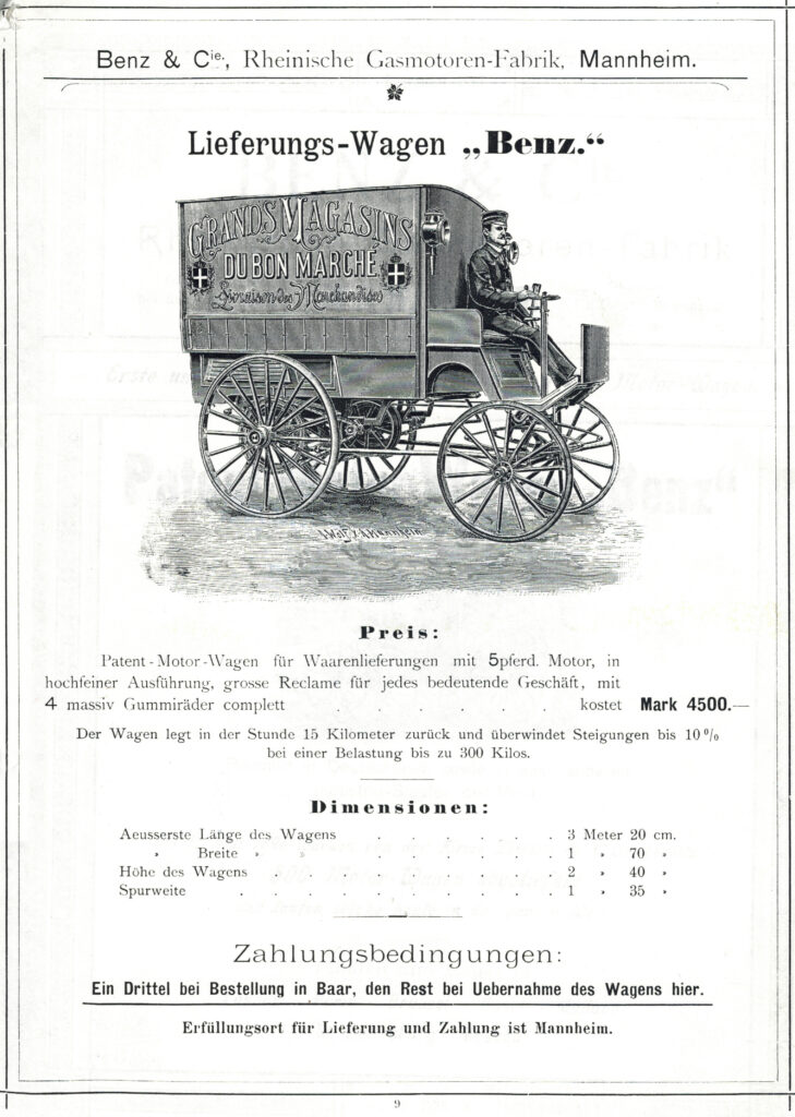 21c0587 002 - le premier fourgon de livraison mercedes date de 1896